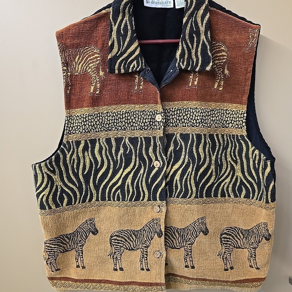 Zebra/Africa‎ Graphic Stitched Womens Vest Size 18/20 Dressbarn